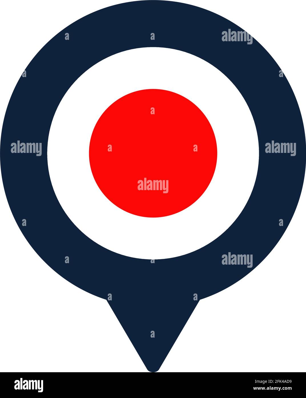 japan flag and map pointer icon. National flag location icon vector ...