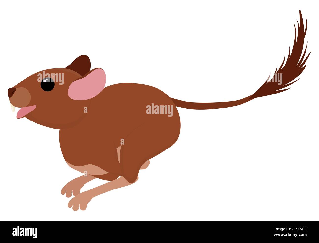 Degu squirrel rodent pet. Vector cartoon running animal Illustration isolated on white. Stock Vector