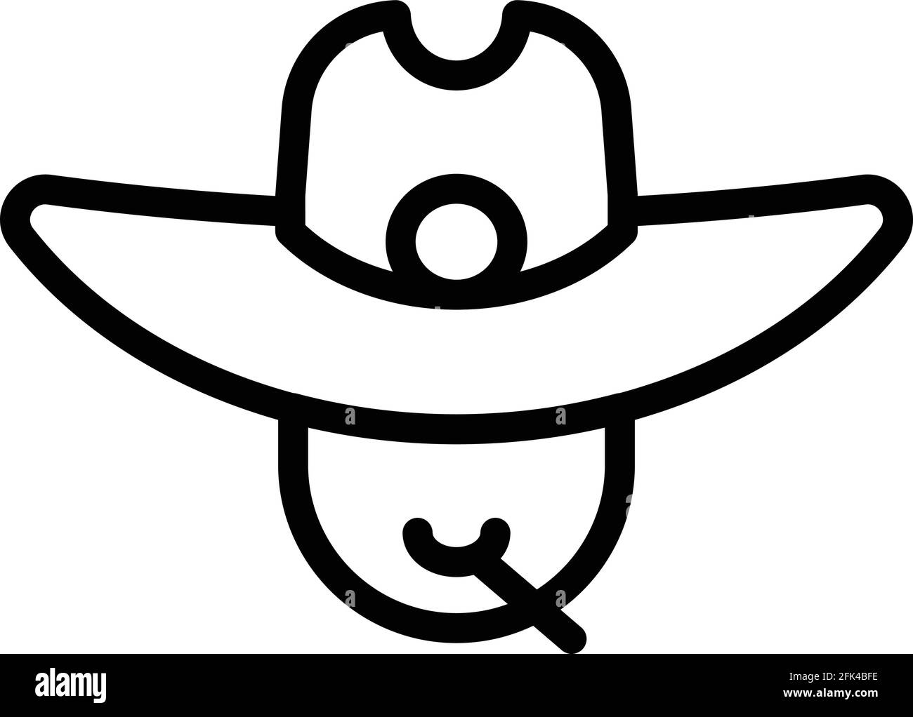 Ranch cowboy icon. Outline Ranch cowboy vector icon for web design isolated on white background Stock Vector