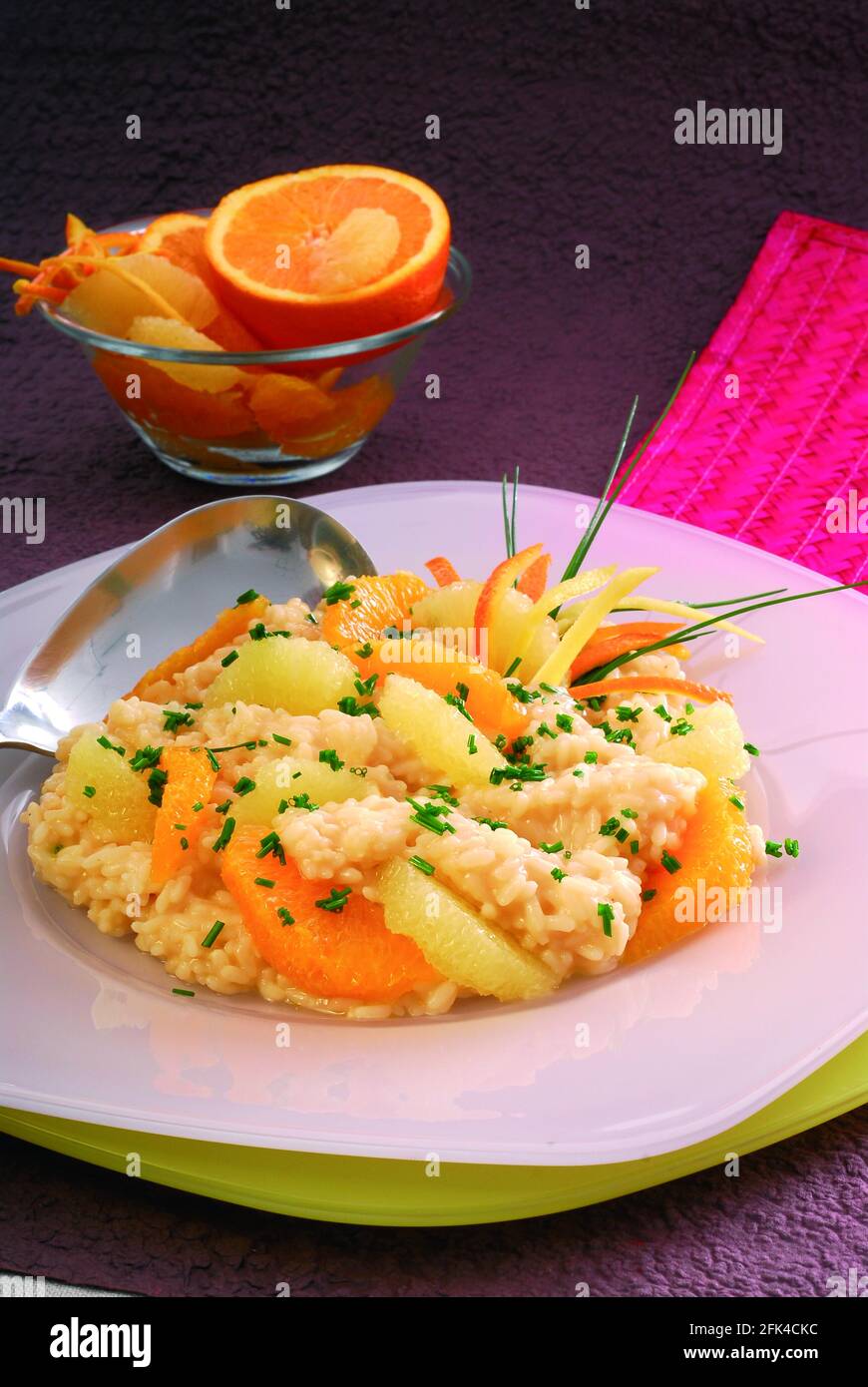 Risotto with citrus fruits Stock Photo - Alamy