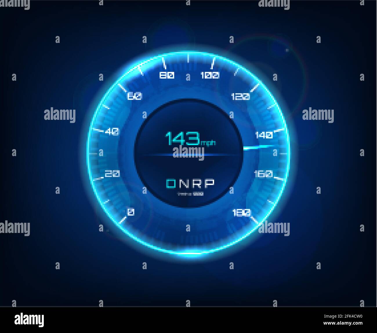 Modern car speedometer. Futuristic speedometer and tachometer for car