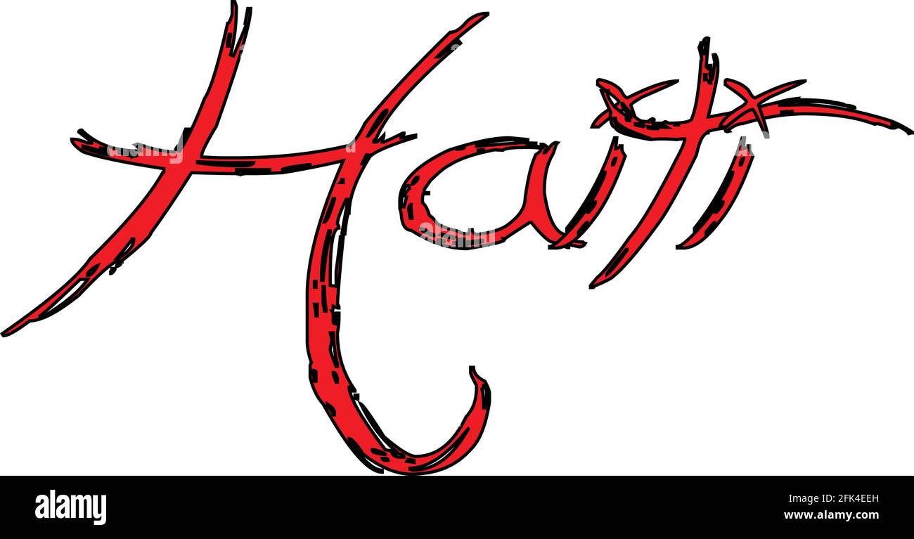 haiti text sign illustration on white background Stock Vector