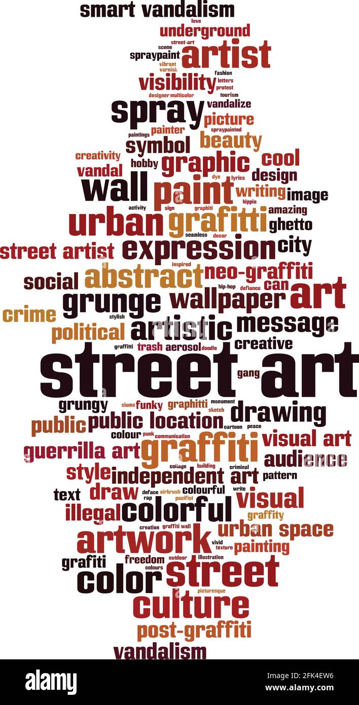 Street art word cloud concept. Collage made of words about street art. Vector illustration Stock Vector