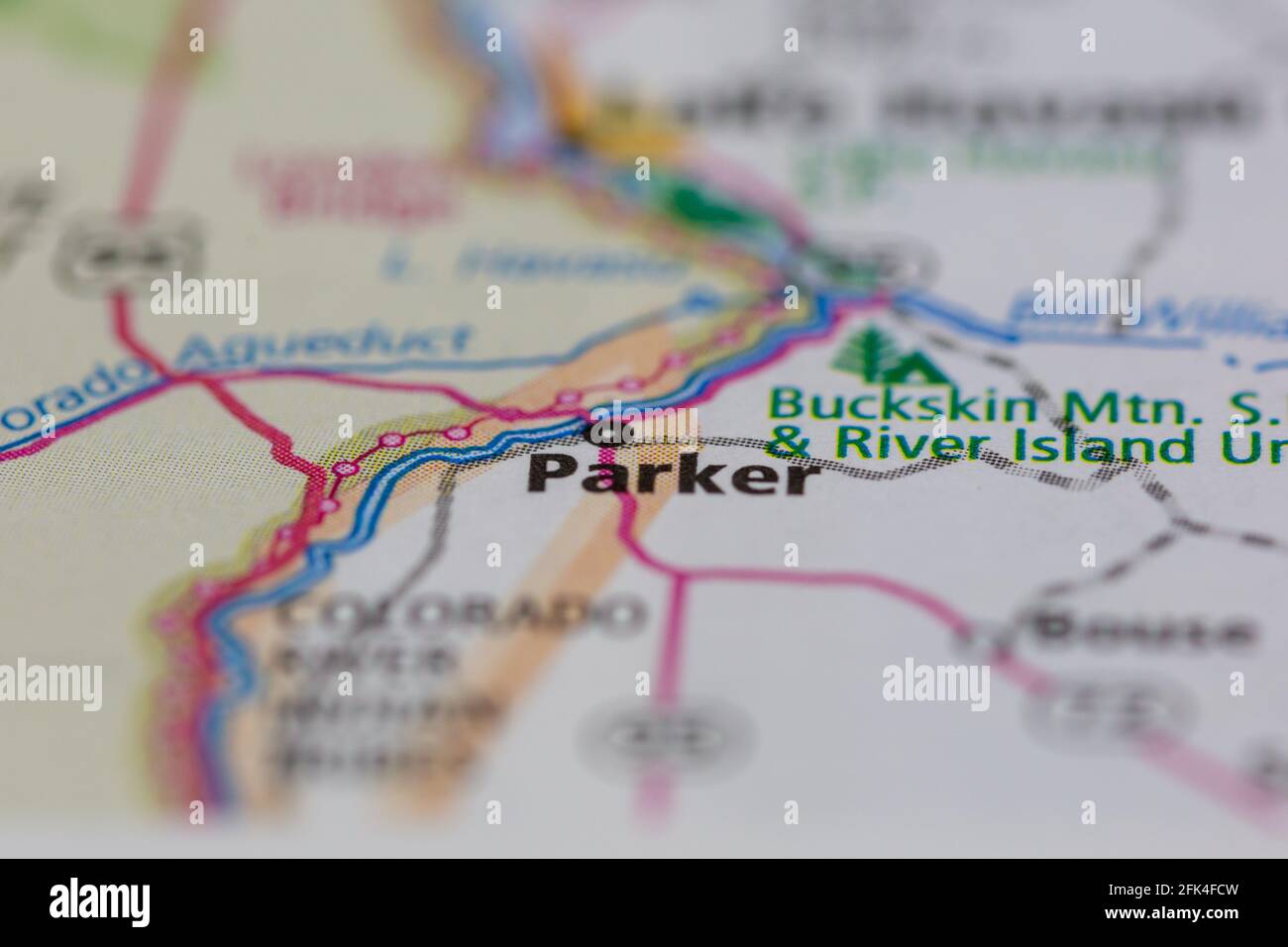 Parker Arizona USA shown on a geography map or road map Stock Photo Alamy