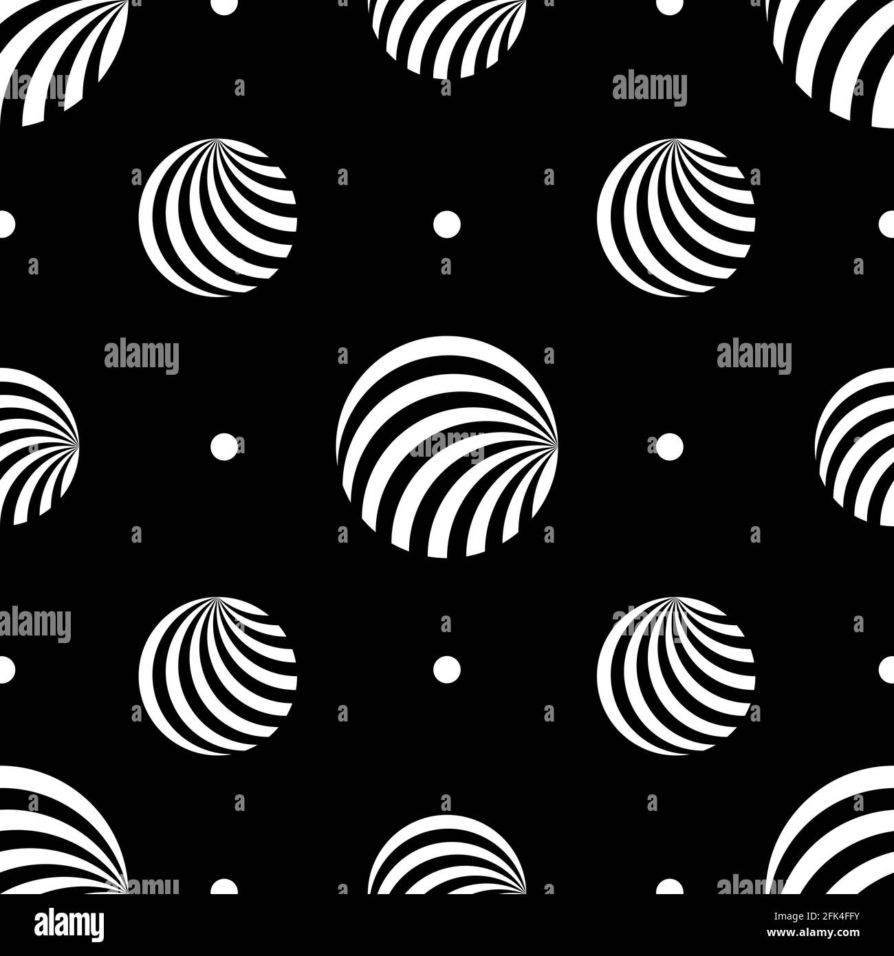 Vector pattern of seamless white circles on a black background ...