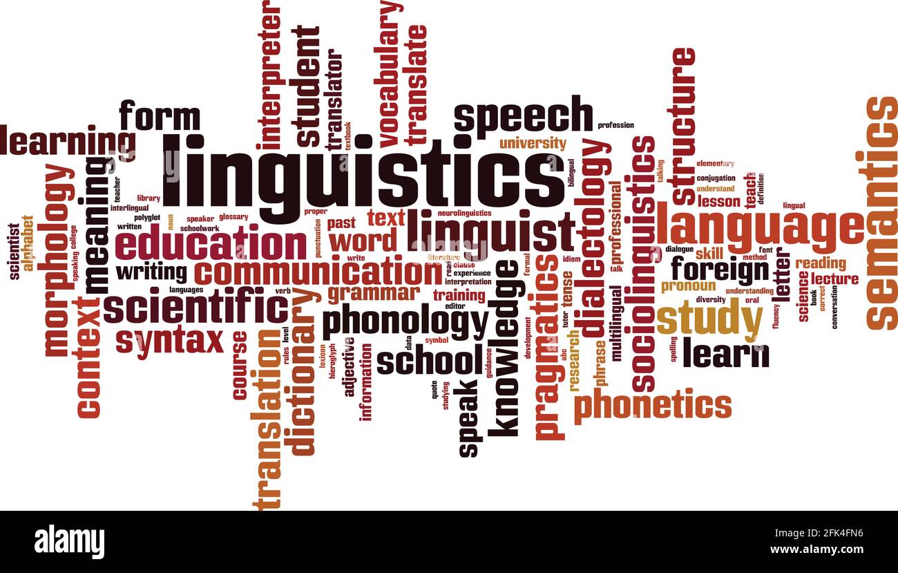Linguistics word cloud concept. Collage made of words about linguistics