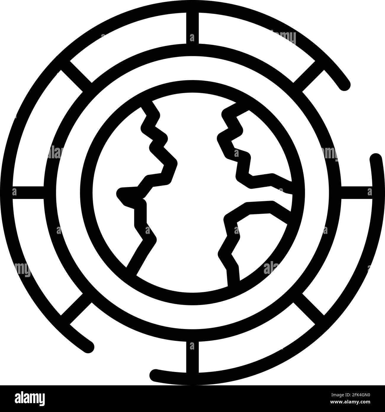 Global big data icon. Outline Global big data vector icon for web ...
