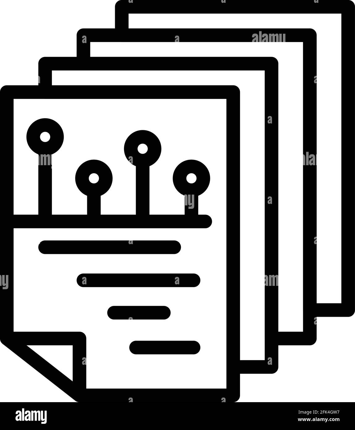 Big data sheets icon. Outline Big data sheets vector icon for web design isolated on white background Stock Vector
