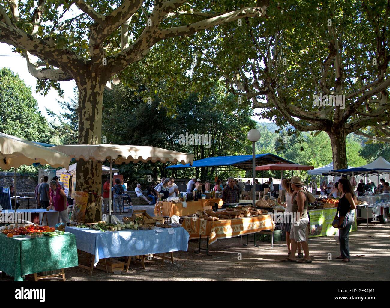 Market at St-Jean-du-Gard in the Cévennes, Gard Occitanie Stock Photo -  Alamy