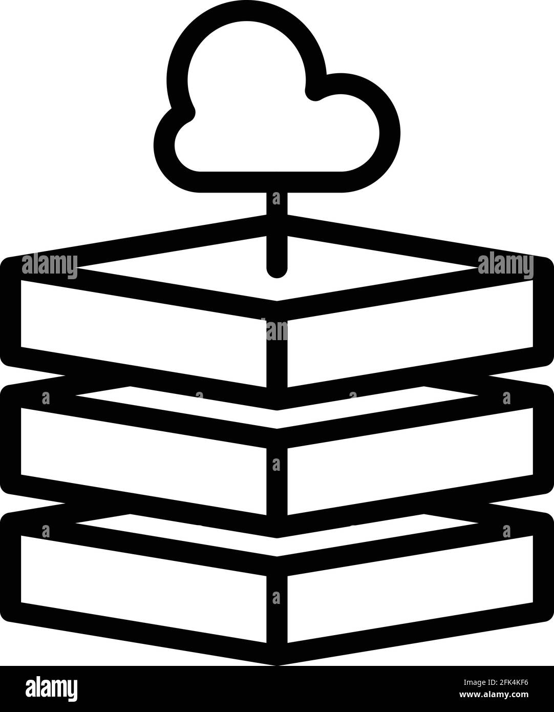 Cloud storage icon. Outline Cloud storage vector icon for web design ...