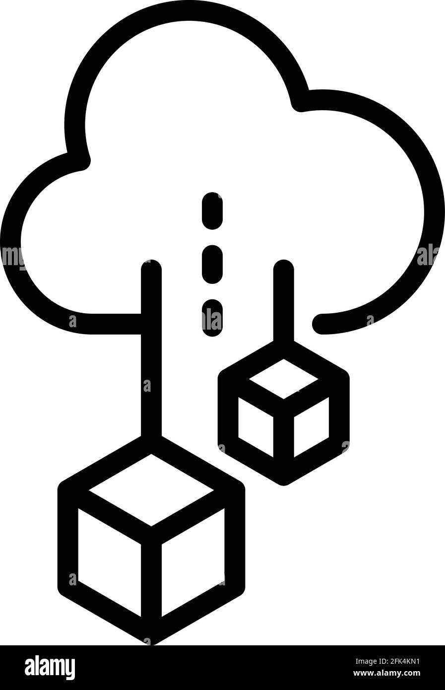 Cloud computing icon. Outline Cloud computing vector icon for web ...
