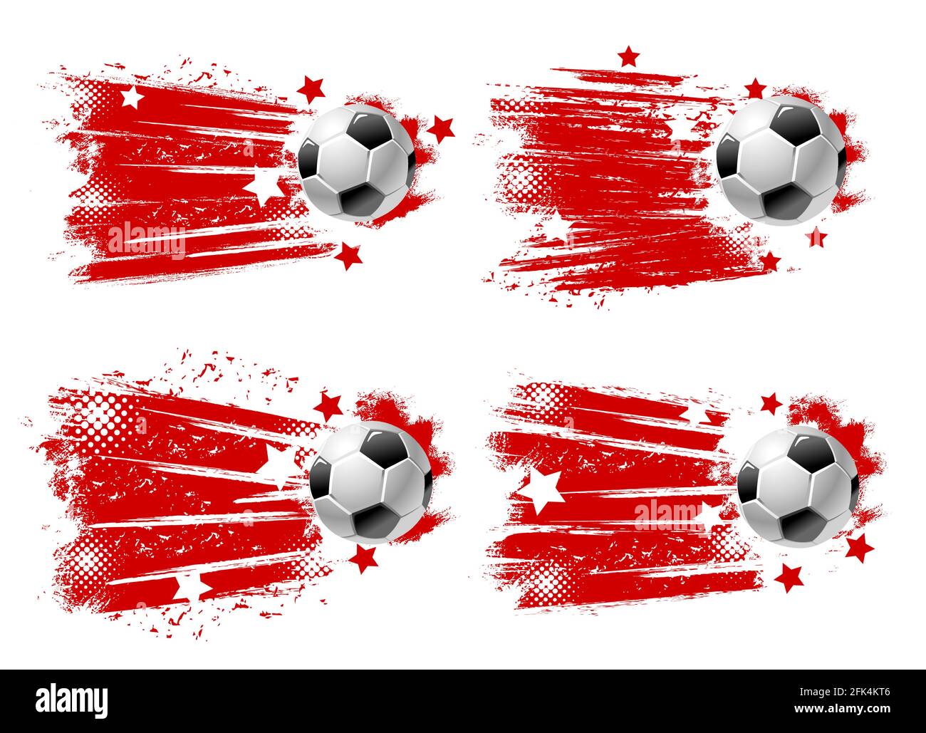 Football ball banners, soccer championship and cup match goal, vector