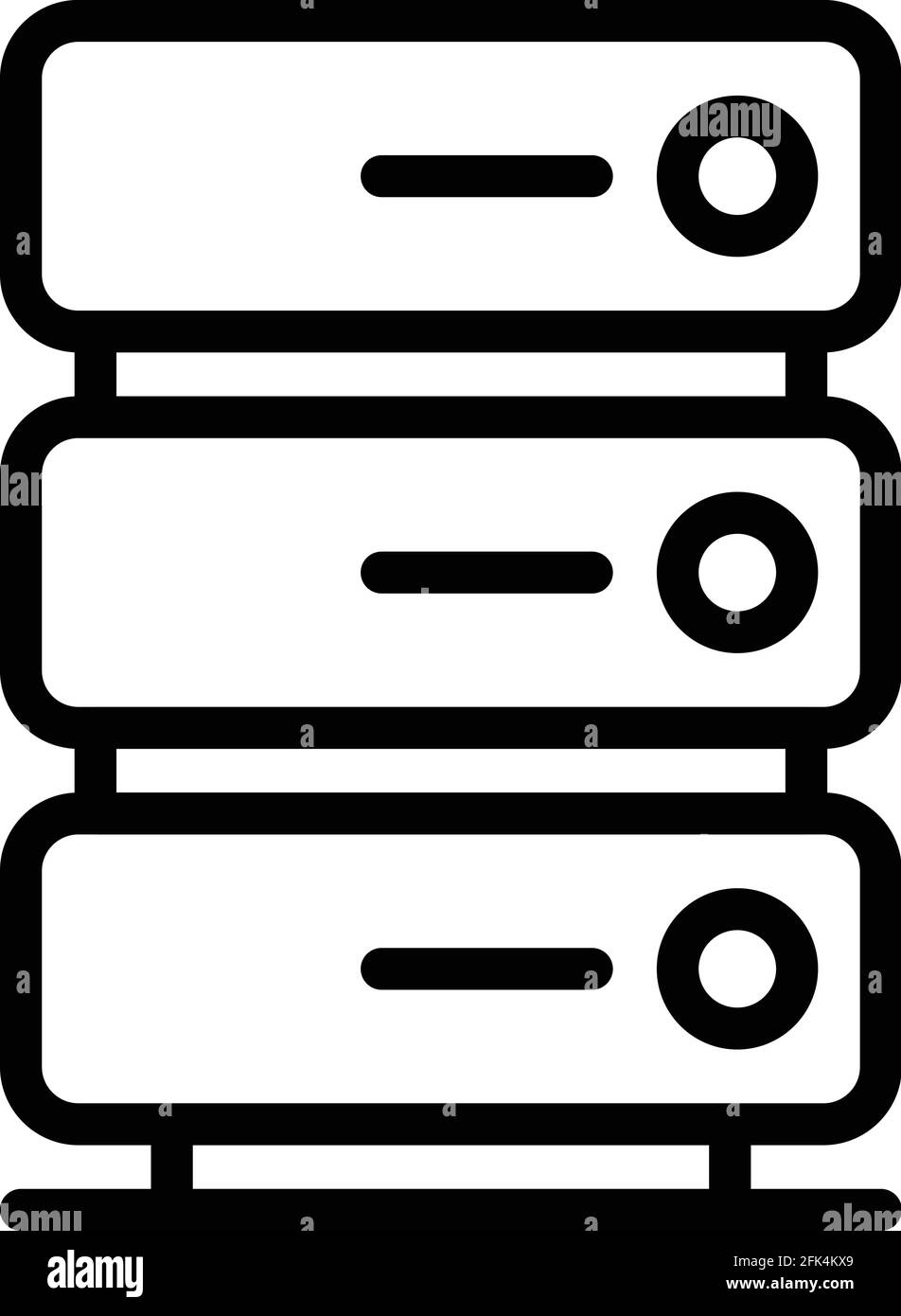 Computer server icon. Outline Computer server vector icon for web ...