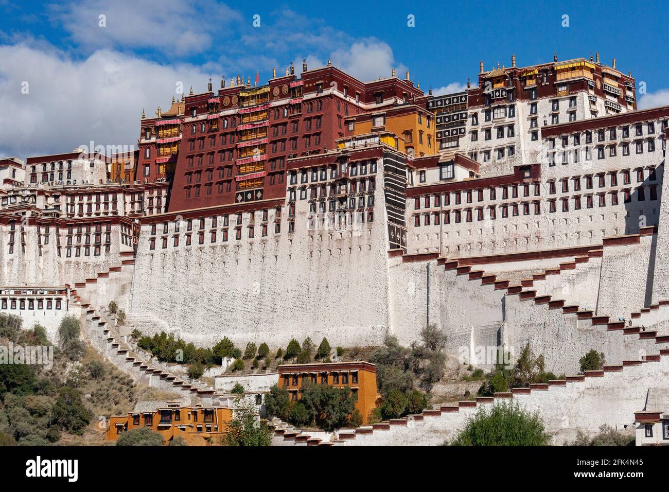 The Potala Palace, a dzong fortress in the city of Lhasa, in Tibet. It