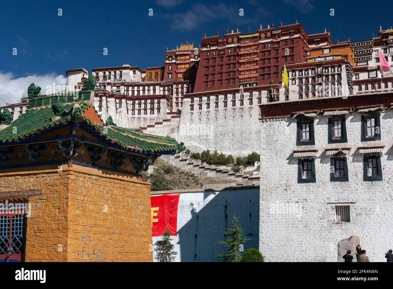 The Potala Palace, a dzong fortress in the city of Lhasa, in Tibet. It