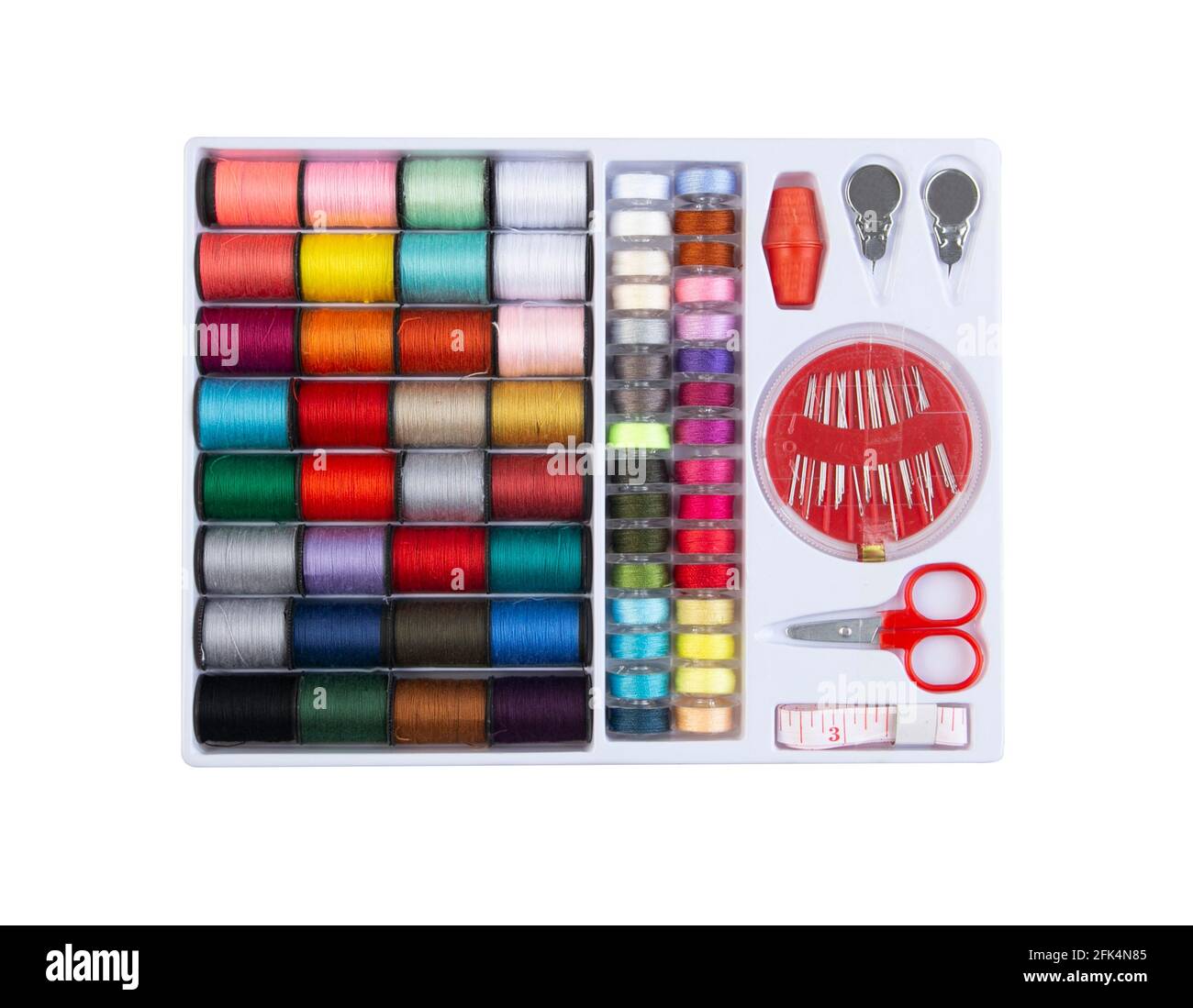 set of sewing tools and accessories isolated on white background Stock Photo
