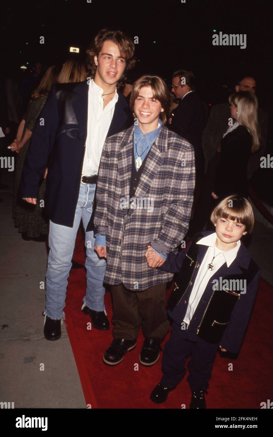 Joey Lawrence, Andrew Lawrence and Matthew Lawrence at the Mrs. Doubtfire Premiere  November 22, 1993 Credit: Ralph Dominguez/MediaPunch Stock Photo