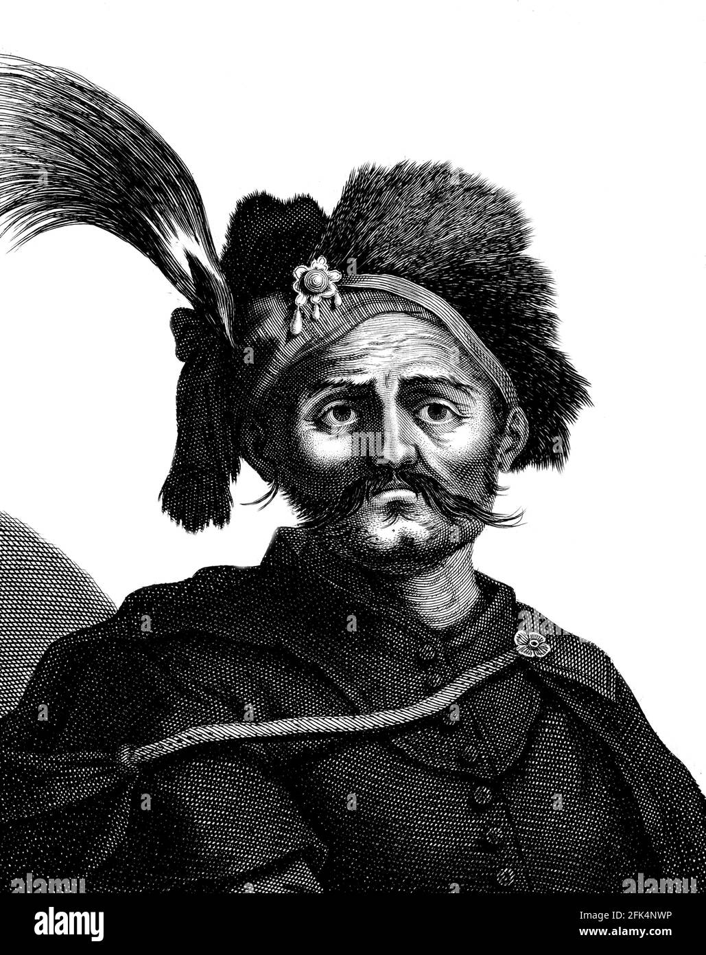Tamerlane. Portrait of the Turco-Mongol conqueror, Timur ( 1336-1405), early 17th century engraving Stock Photo