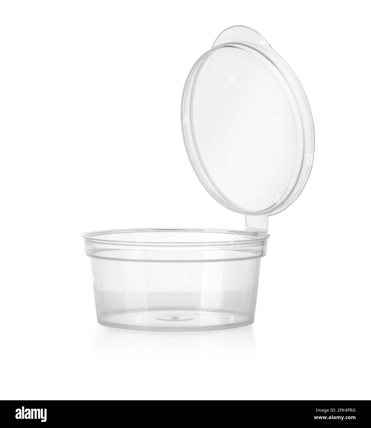 Open Plastic container for food products. Isolated on a white background.With clipping path