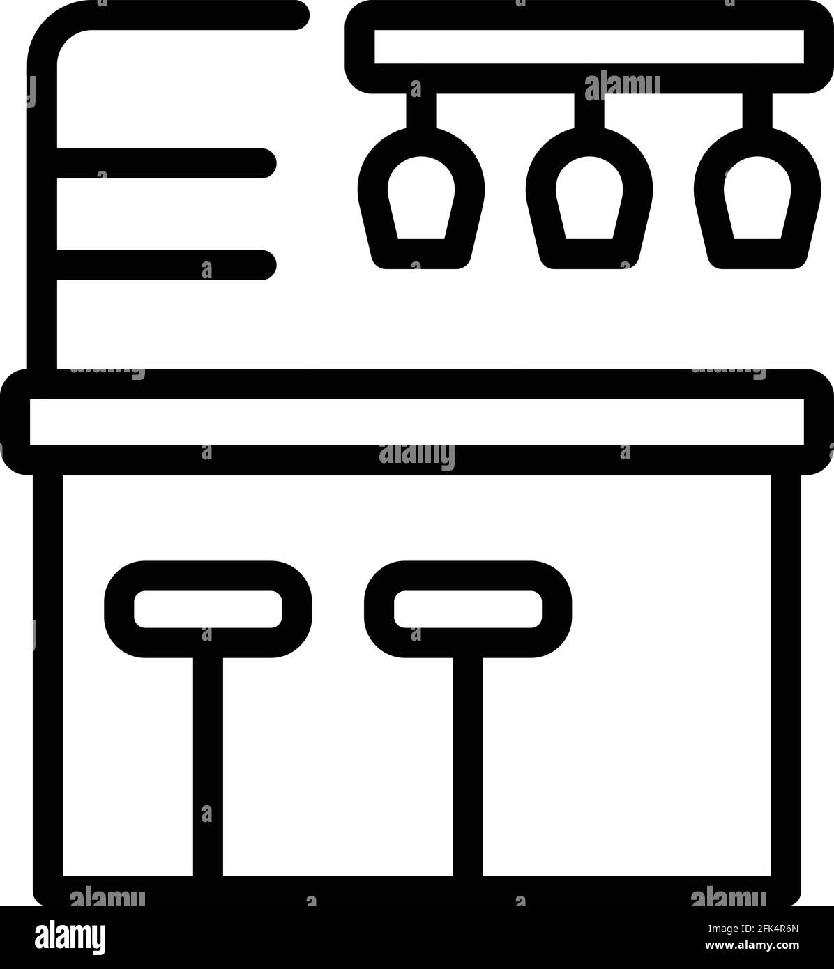 Bar counter icon. Outline Bar counter vector icon for web design