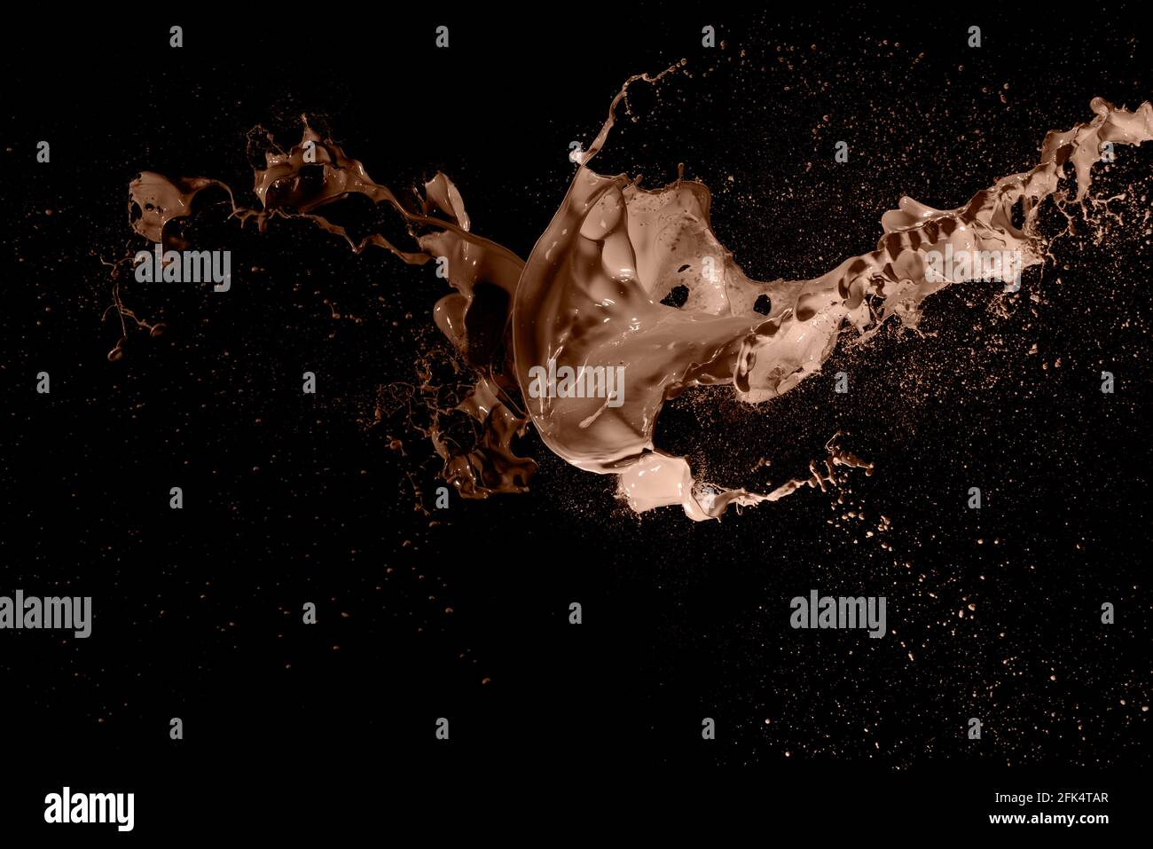 abstract liquid color splash on black background Stock Photo