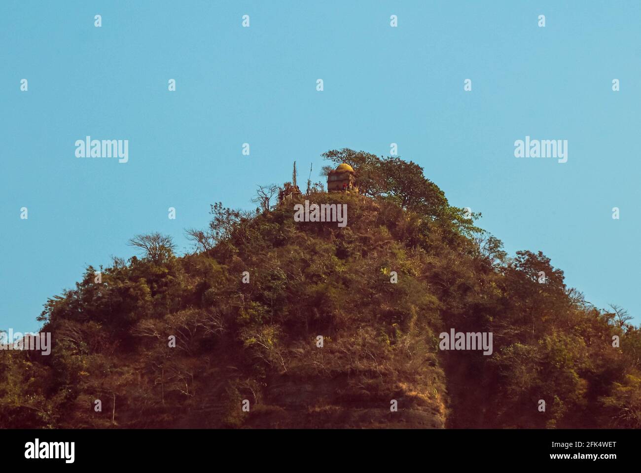 a temple at top of a mountain in  Sitakund , Bangladesh Stock Photo
