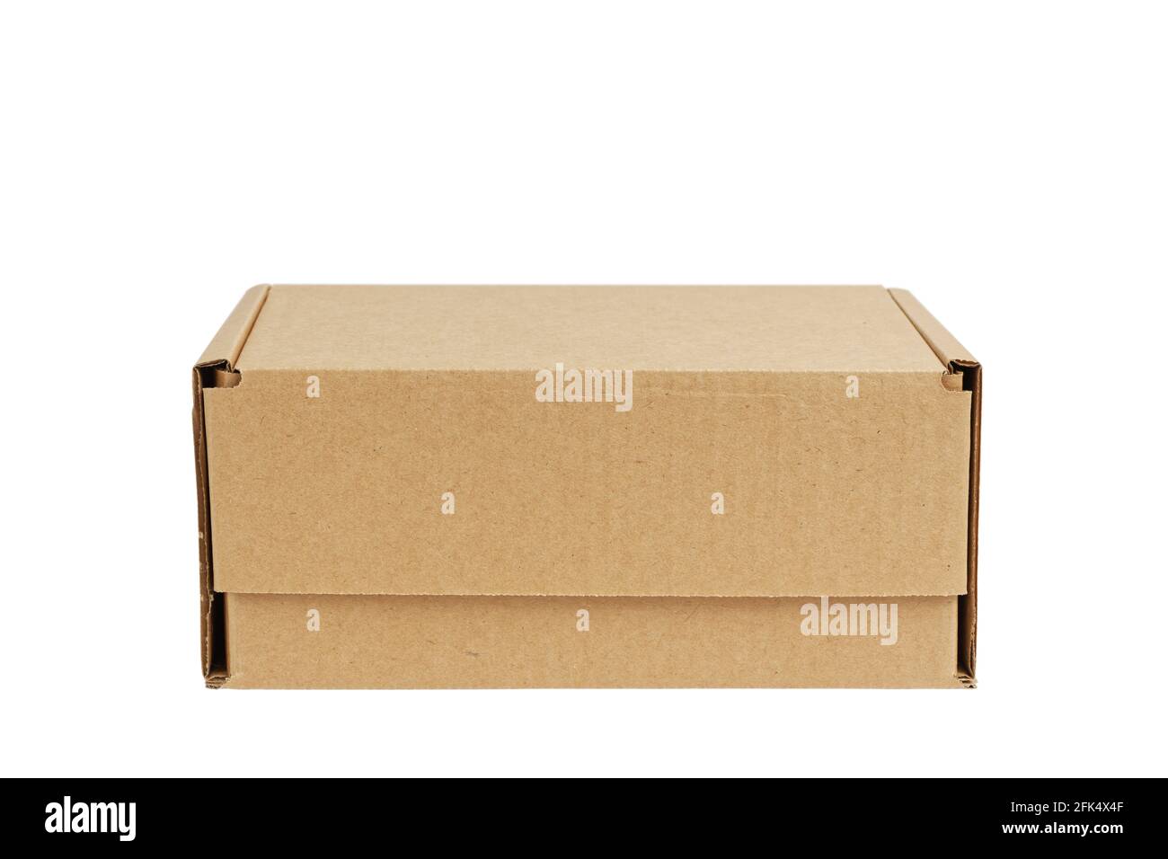 Closed brown cardboard box without label. Box for parcel, delivery or