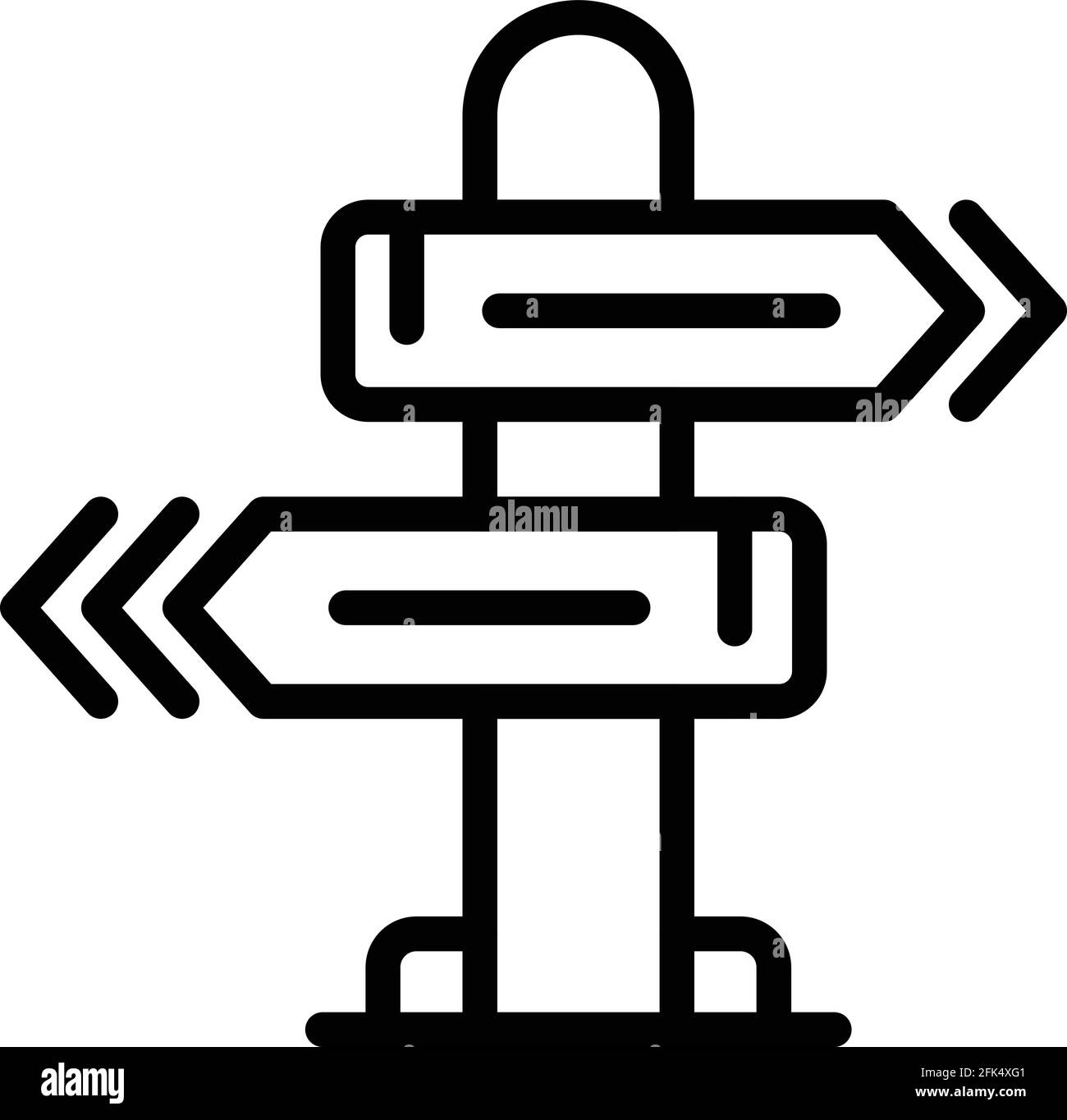 Realization direction icon. Outline Realization direction vector icon ...