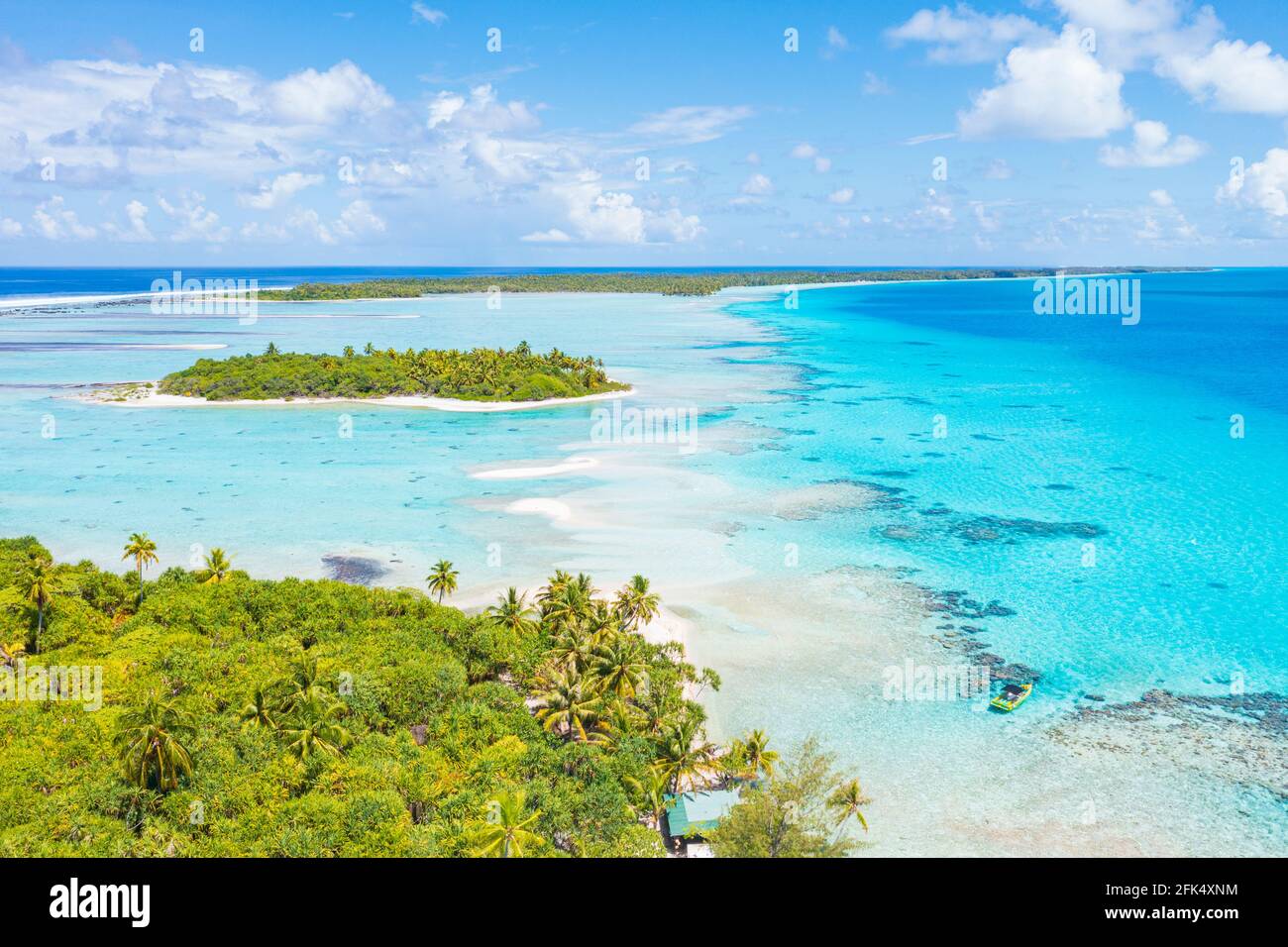 Rising sea levels and climate change concept photo French Polynesia. Global warming and rising sea levels are a threat to Fakarava, Rangiroa and its Stock Photo