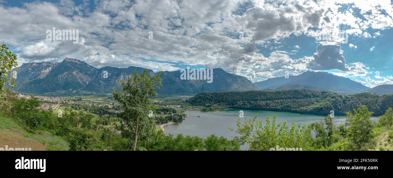 Lago di Levico *** Local Caption ***  Levico Terme,   , Italy, landscape, water, summer, mountains, hills, Stock Photo