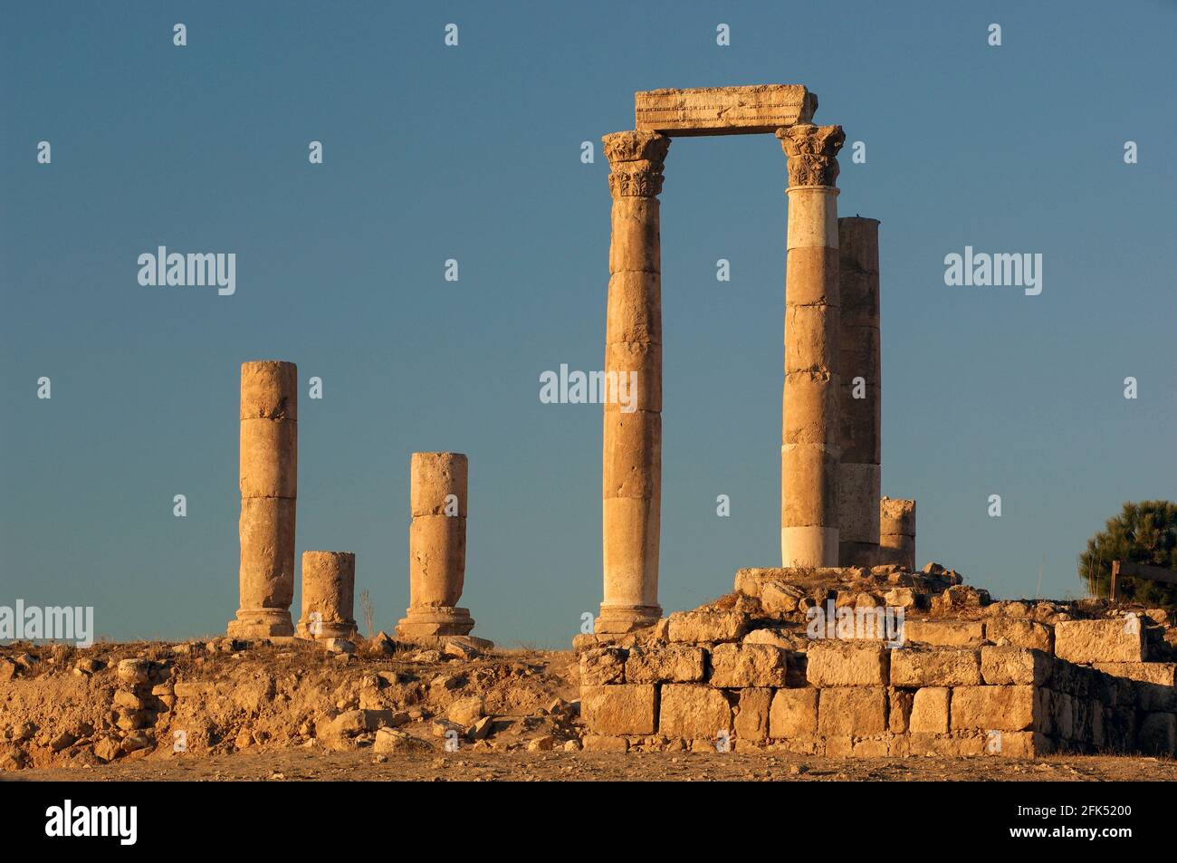 Western Asia, Levant, Arabian Peninsula, Jordanien, Jordan, Amman, Citadel, Archeological Site,Roman Temple of Hercules Stock Photo