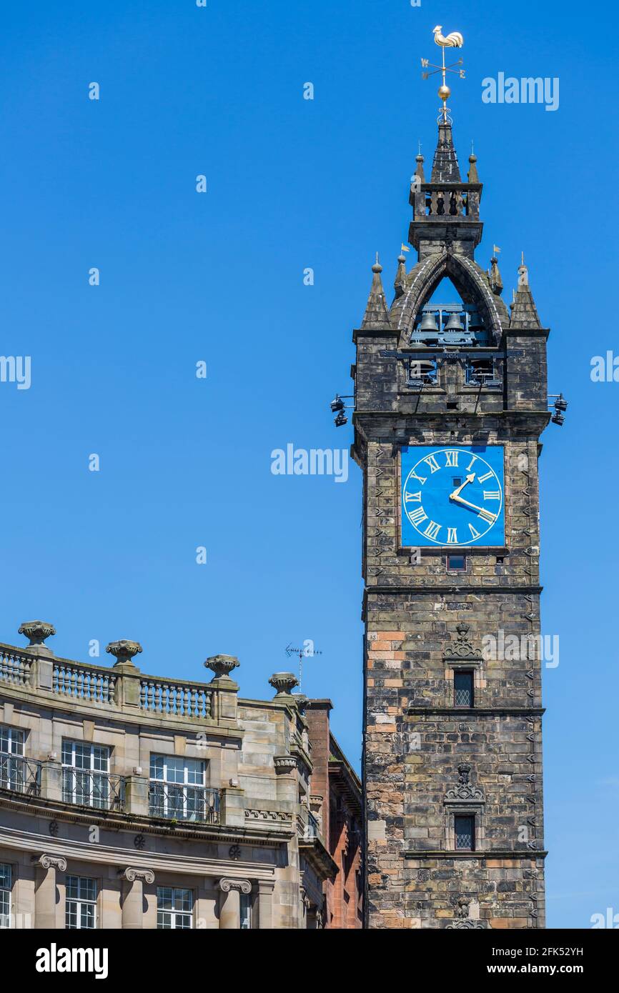 Tolbooth Steeple in the Merchant City, Glasgow Cross, Scotland, UK Stock Photo