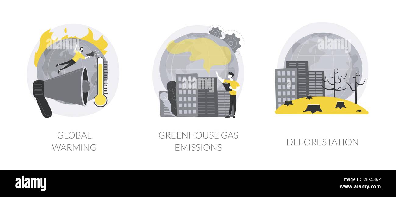 Environmental pollution abstract concept vector illustrations Stock ...
