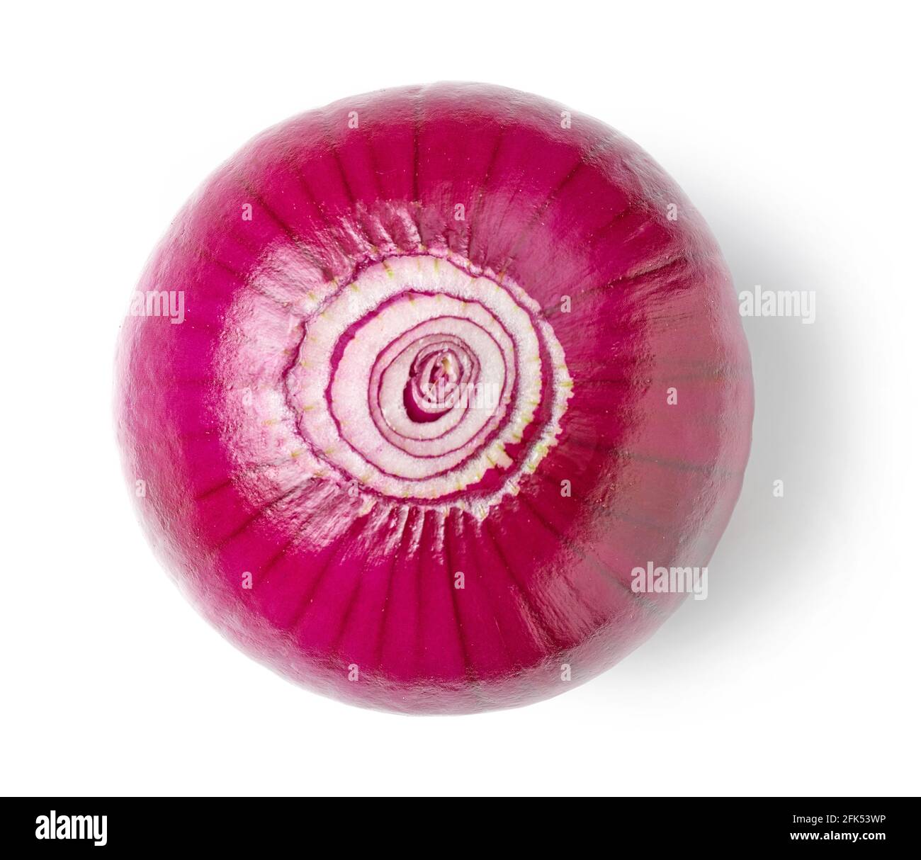 fresh red peeled onion isolated on white background, top view Stock ...