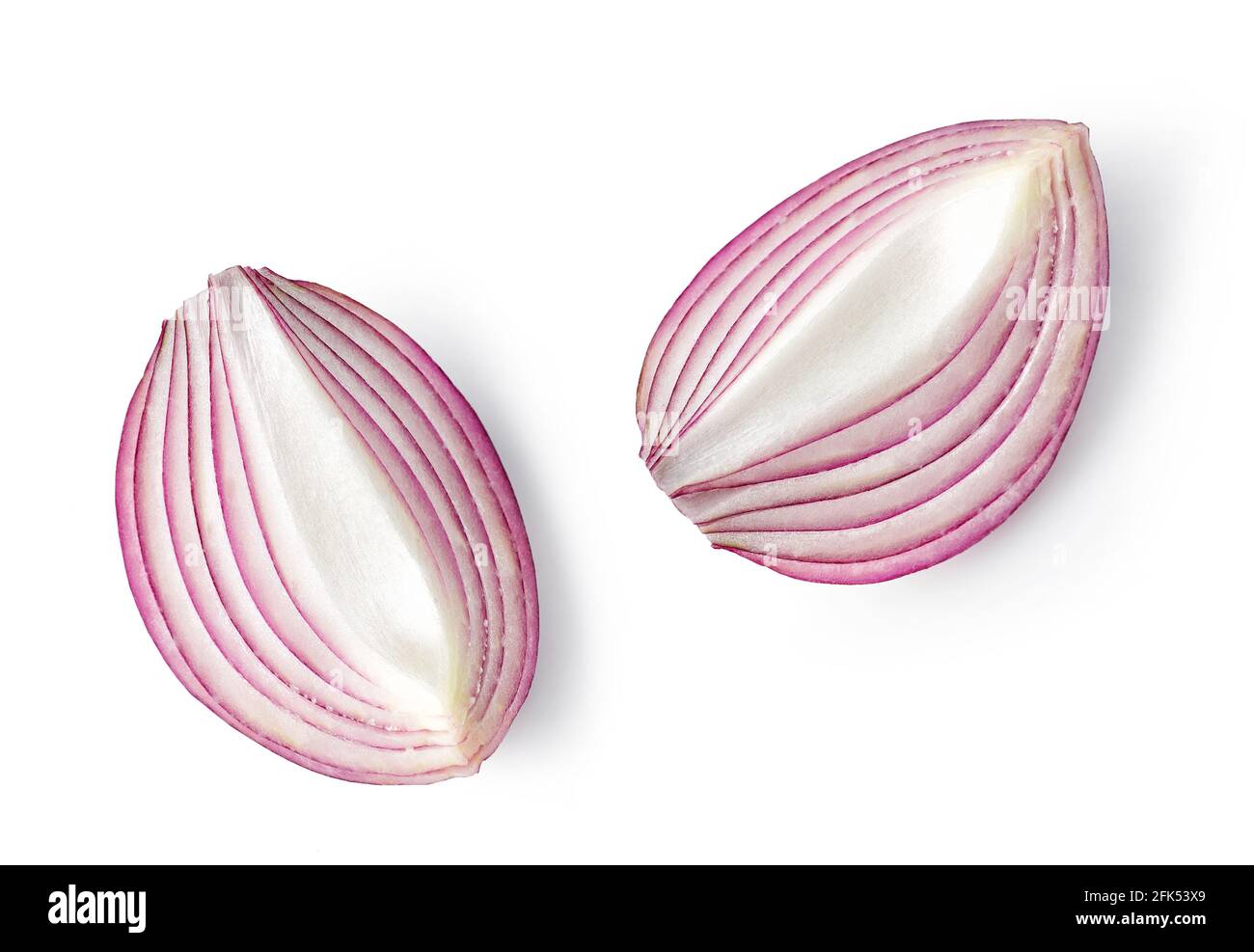 fresh red onion slices isolated on white background, top view Stock ...