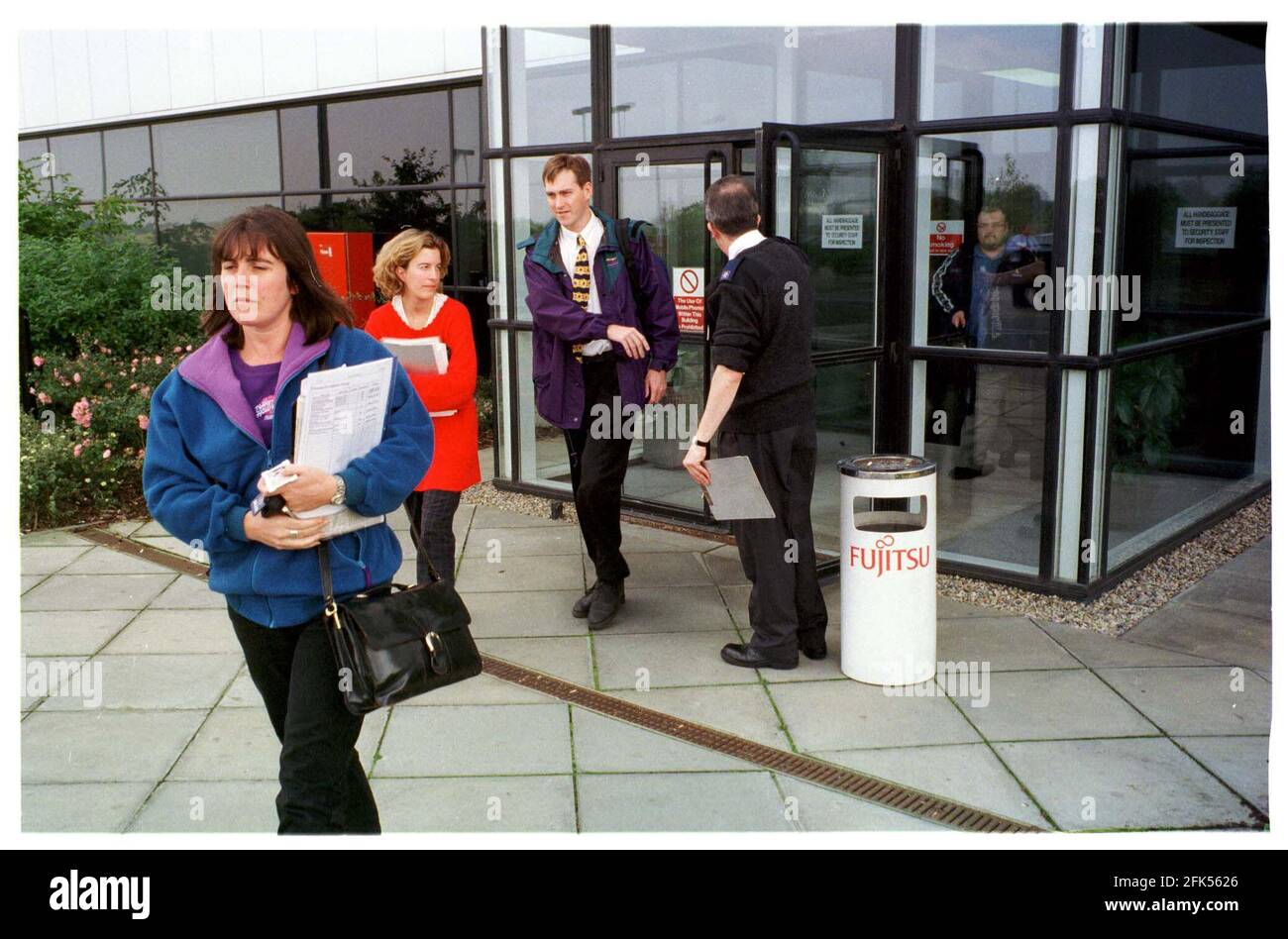 Staff leaving the Fujitsu factory in Newton Aycliffe. Stock Photo