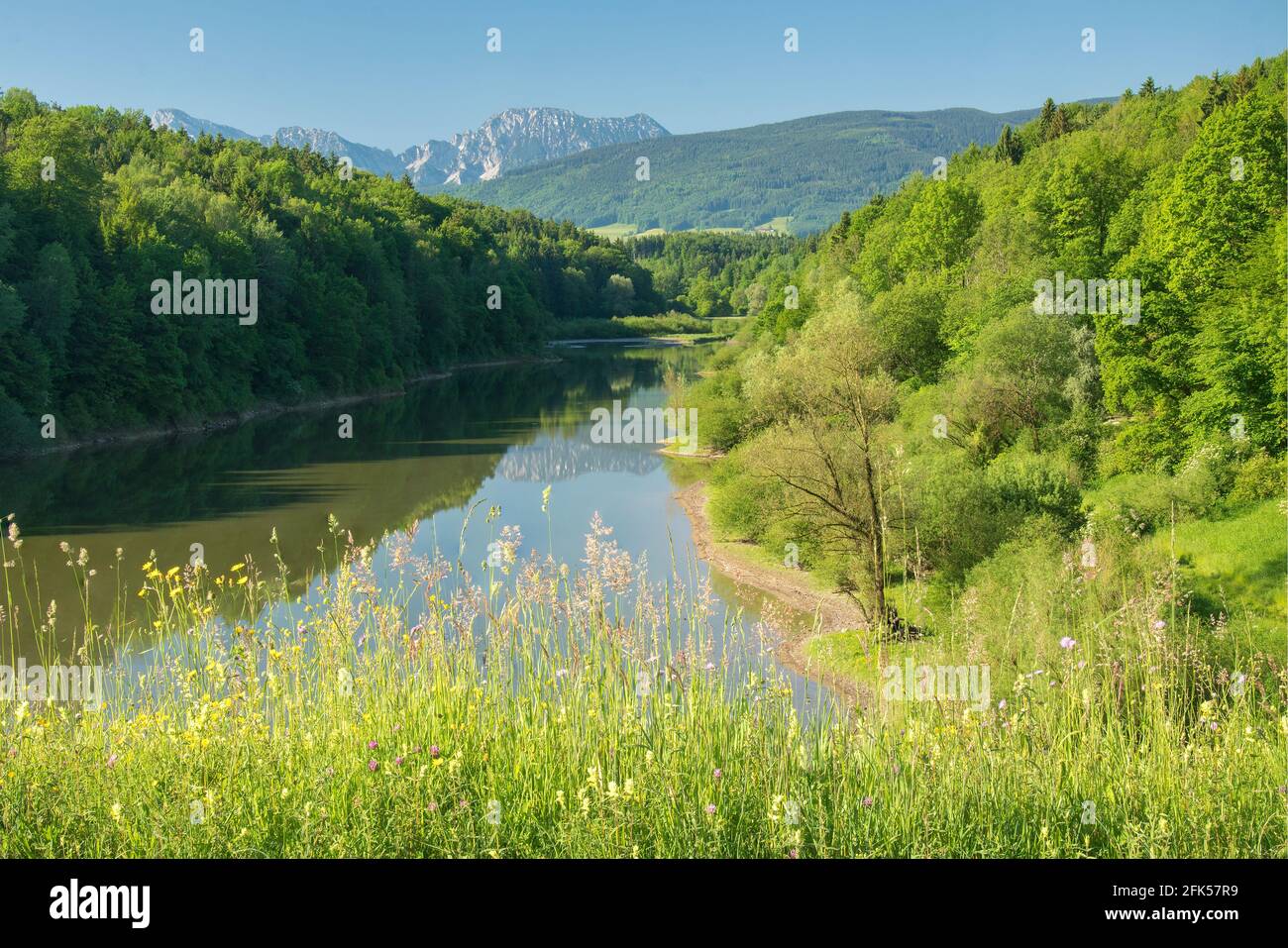 der Surspeicher in der Gemeinde Teisendorf an der Grenze zur Gemeinde Petting Stock Photo