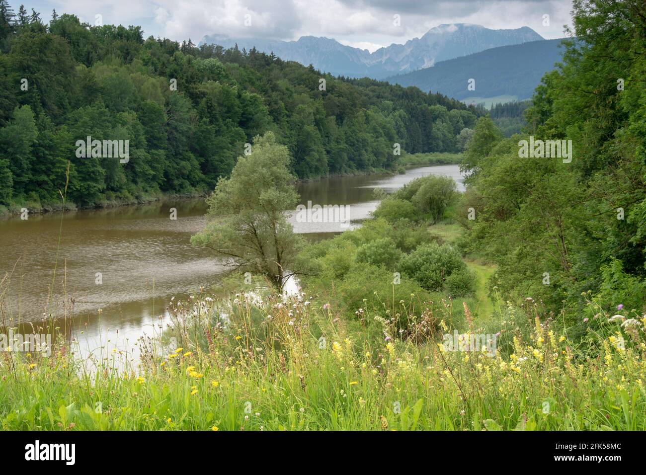 der Surspeicher in der Gemeinde Teisendorf an der Grenze zur Gemeinde Petting Stock Photo