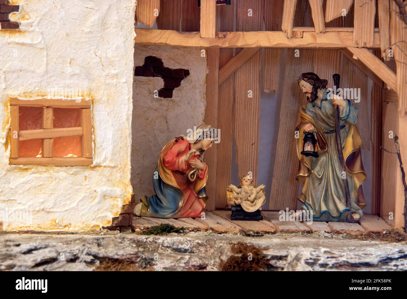 die alpenländische Weihnachtskrippe Stock Photo Alamy
