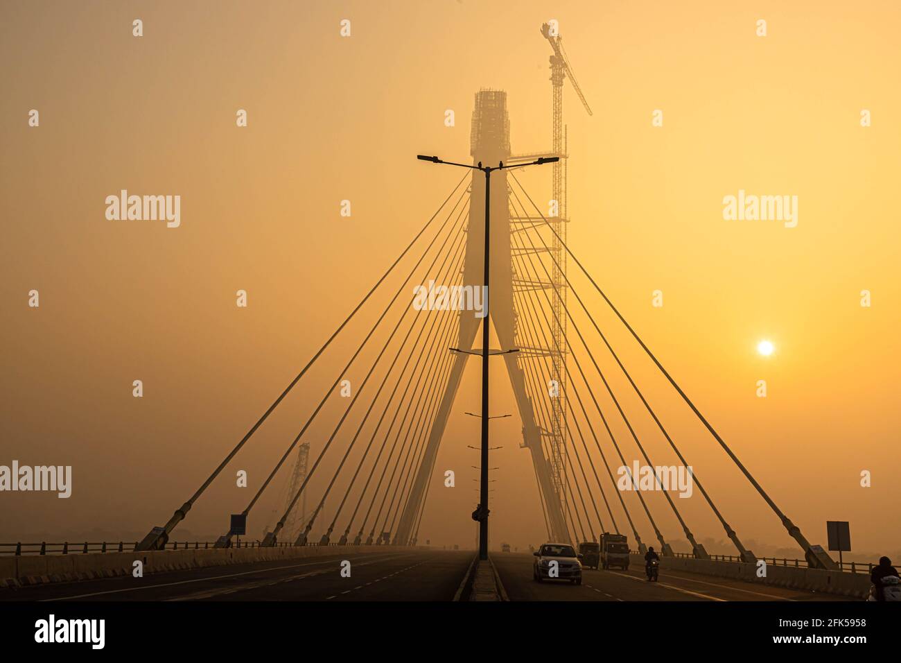 signature bridge is a cantilever spar cable stayed bridge which spans
