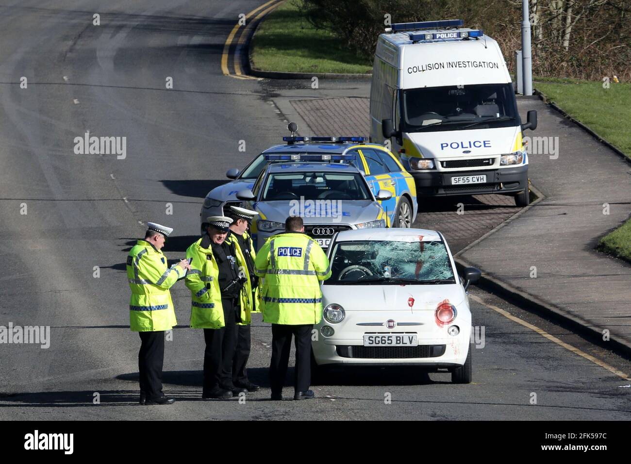 Road traffic accident on Ayr hospital approach road. Police