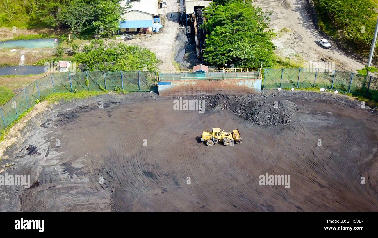coal mining, stock pile, aerial view Stock Photo - Alamy
