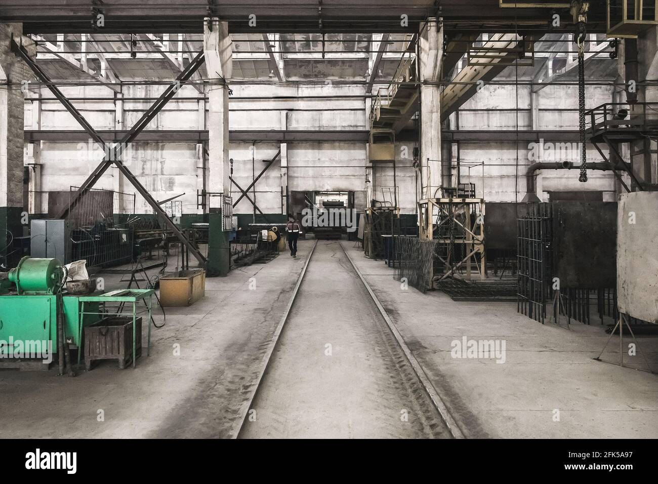 Reinforcing workshop, production and manufacturing plant background ...