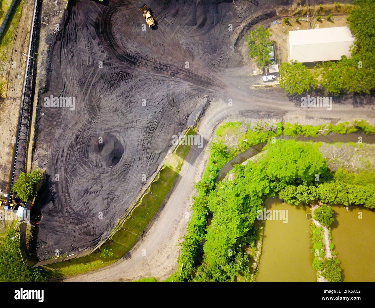 coal mining, stock pile, aerial view Stock Photo - Alamy