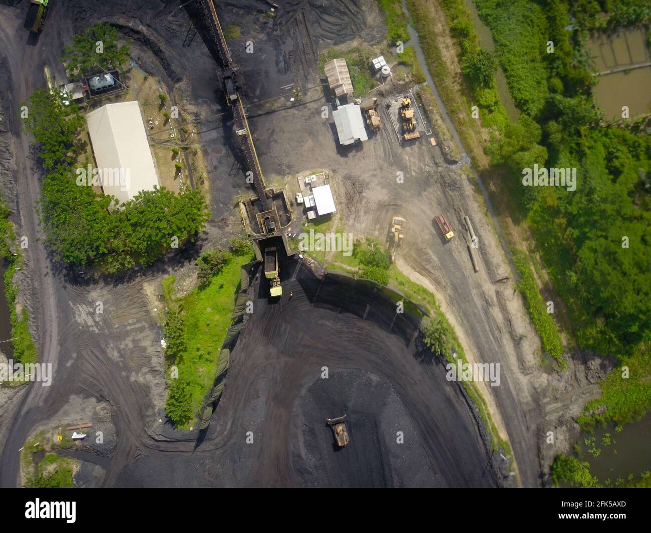 coal mining, stock pile, aerial view Stock Photo Alamy