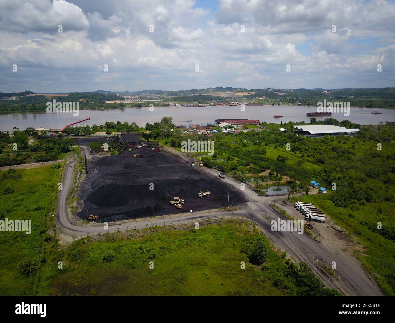 coal mining, stock pile, aerial view Stock Photo - Alamy