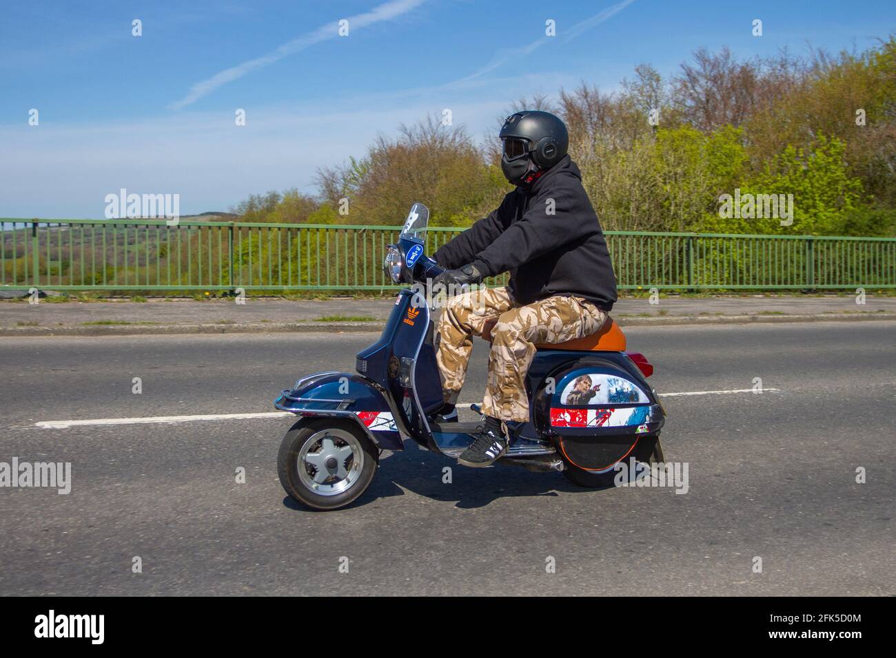2006 Piaggio Px 125 Vespa scooter; Motorbike rider; two wheeled transport,  motorcycles, vehicle, roads, scooters, motorcycle bike riders motoring in  Chorley, UK Stock Photo - Alamy