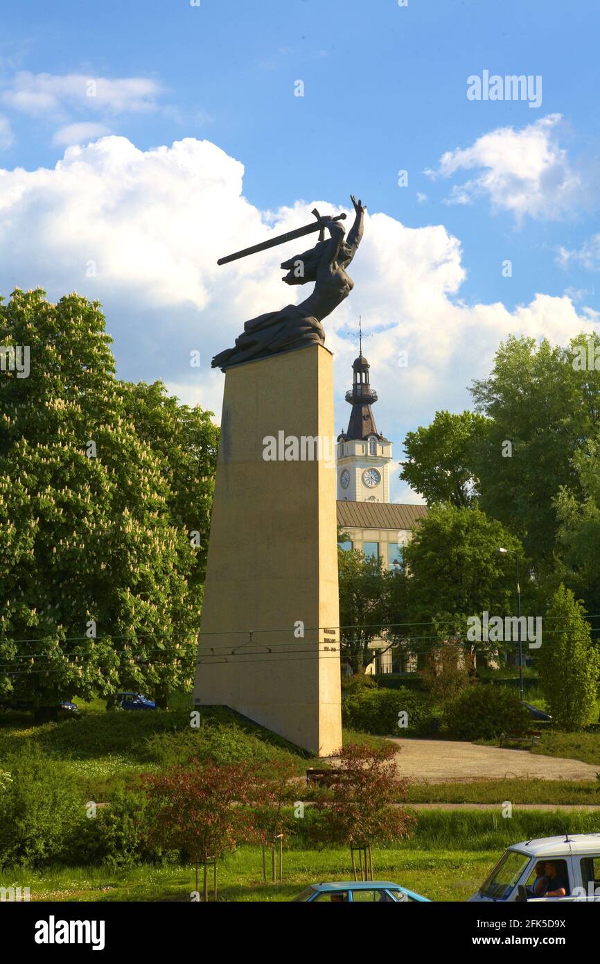 Poland, Warsaw,  Nike monument, Masovia voivodeship. Stock Photo