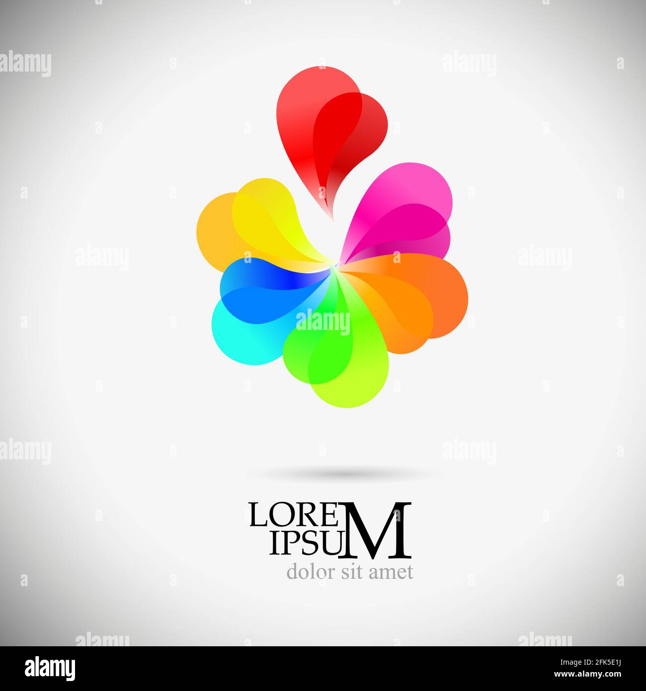 Logo is a multi-colored flower. Rainbow logo. Red heart. Petal. Vector  illustration Stock Vector Image \u0026 Art - Alamy, image size:1300x1390