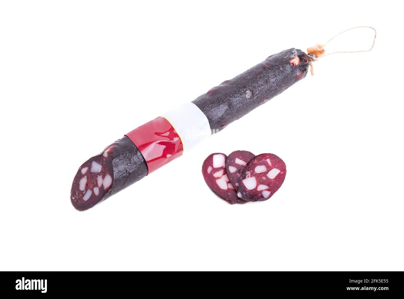Delicious horse meat salami stick. Isolated on a white background Stock Photo Alamy